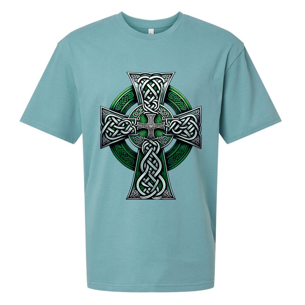 Irish Celtic Cross Knot Christian Holy Trinity Scottish Celt Sueded Cloud Jersey T-Shirt