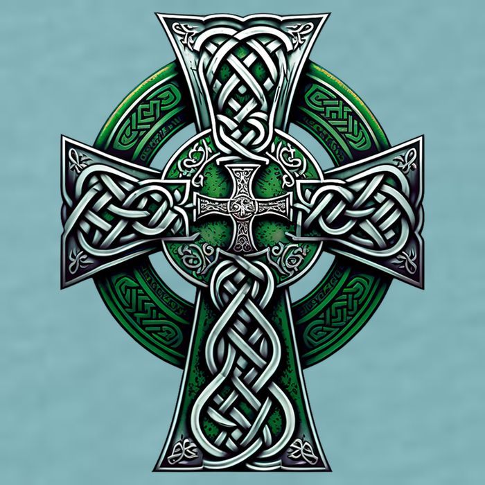 Irish Celtic Cross Knot Christian Holy Trinity Scottish Celt Sueded Cloud Jersey T-Shirt