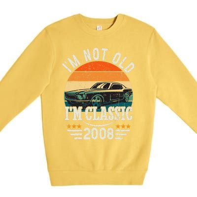 Im Classic Car 15th Birthday Gift 15 Years Old Born In 2008 Premium Crewneck Sweatshirt