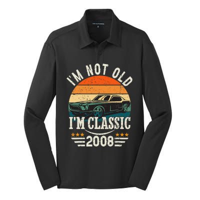 Im Classic Car 15th Birthday Gift 15 Years Old Born In 2008 Silk Touch Performance Long Sleeve Polo