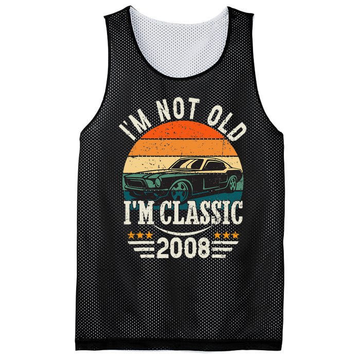 Im Classic Car 15th Birthday Gift 15 Years Old Born In 2008 Mesh Reversible Basketball Jersey Tank