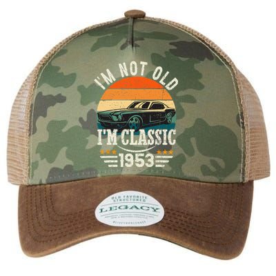 Im Classic Car 70th Birthday Gift 70 Years Old Born In 1953 Legacy Tie Dye Trucker Hat