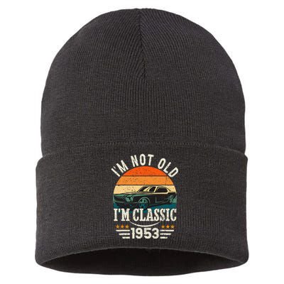 Im Classic Car 70th Birthday Gift 70 Years Old Born In 1953 Sustainable Knit Beanie