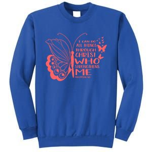 I Can Do All Things Through Christ Religous Bible Butterfly Gift Sweatshirt