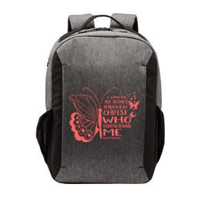 I Can Do All Things Through Christ Religous Bible Butterfly Gift Vector Backpack