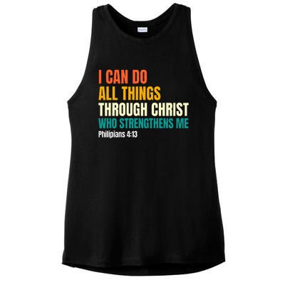 I Can Do All Things Through Christ Christian Faith Ladies PosiCharge Tri-Blend Wicking Tank