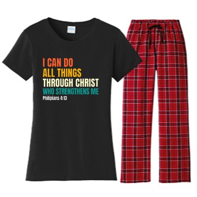 I Can Do All Things Through Christ Christian Faith Women's Flannel Pajama Set