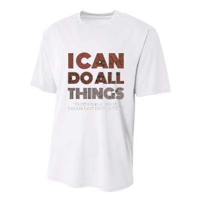 I Can Do All Things Through A Verse Taken Out Of Context Youth Performance Sprint T-Shirt