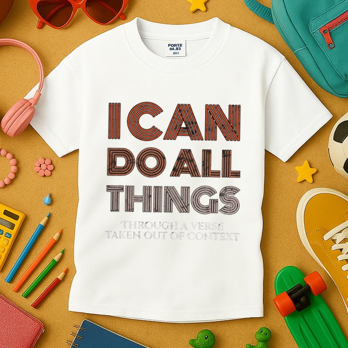 I Can Do All Things Through A Verse Taken Out Of Context Kids T-Shirt