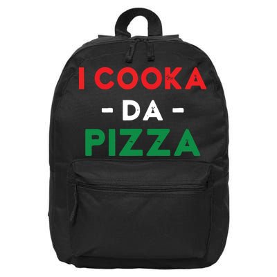 I Cooka Da Pizza Funny Italian Food Meme Italian Slang Cook 16 in Basic Backpack