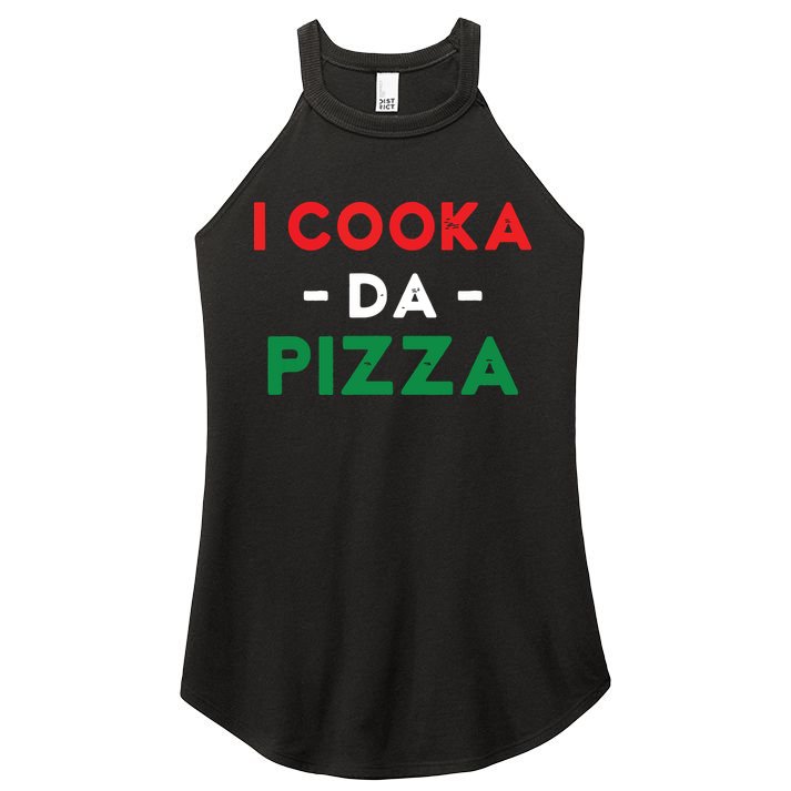 I Cooka Da Pizza Funny Italian Food Meme Italian Slang Cook Women's Perfect Tri Rocker Tank