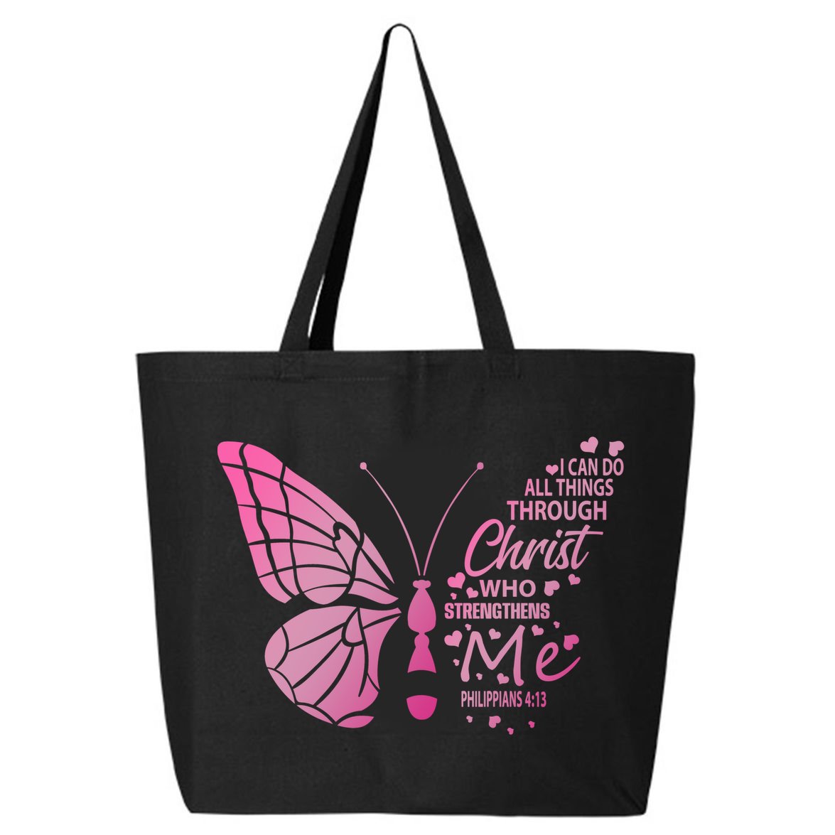 I Can Do All Things Through Christ Religous Bible Butterfly Funny Gift 25L Jumbo Tote