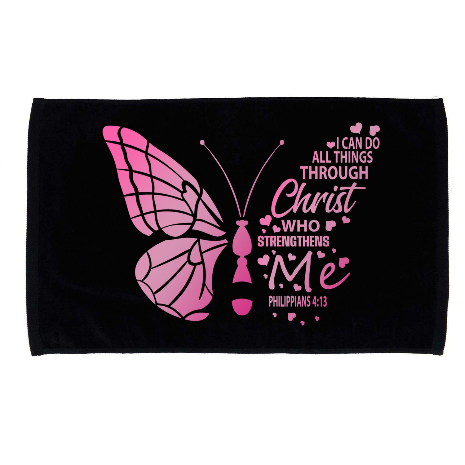 I Can Do All Things Through Christ Religous Bible Butterfly Funny Gift Microfiber Hand Towel