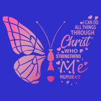 I Can Do All Things Through Christ Religous Bible Butterfly Funny Gift Zip Tote Bag