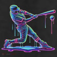 Ice Cream Drip Baseball Bat Baseball Player 7 Panel Mesh Trucker Snapback Hat