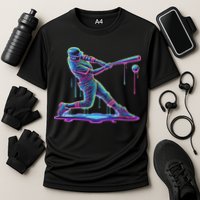 Ice Cream Drip Baseball Bat Baseball Player Cooling Performance Crew T-Shirt