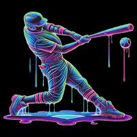 Ice Cream Drip Baseball Bat Baseball Player Cooling Performance Crew T-Shirt