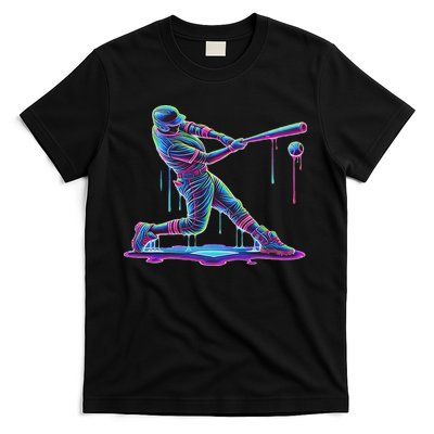 Ice Cream Drip Baseball Bat Baseball Player T-Shirt