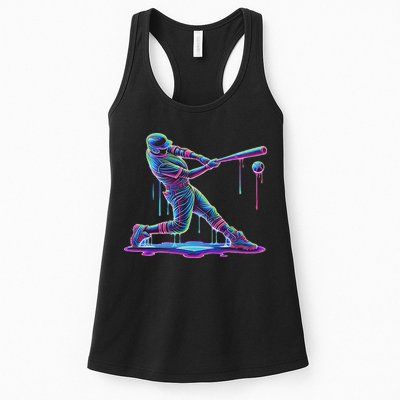 Ice Cream Drip Baseball Bat Baseball Player Womens Tank Top