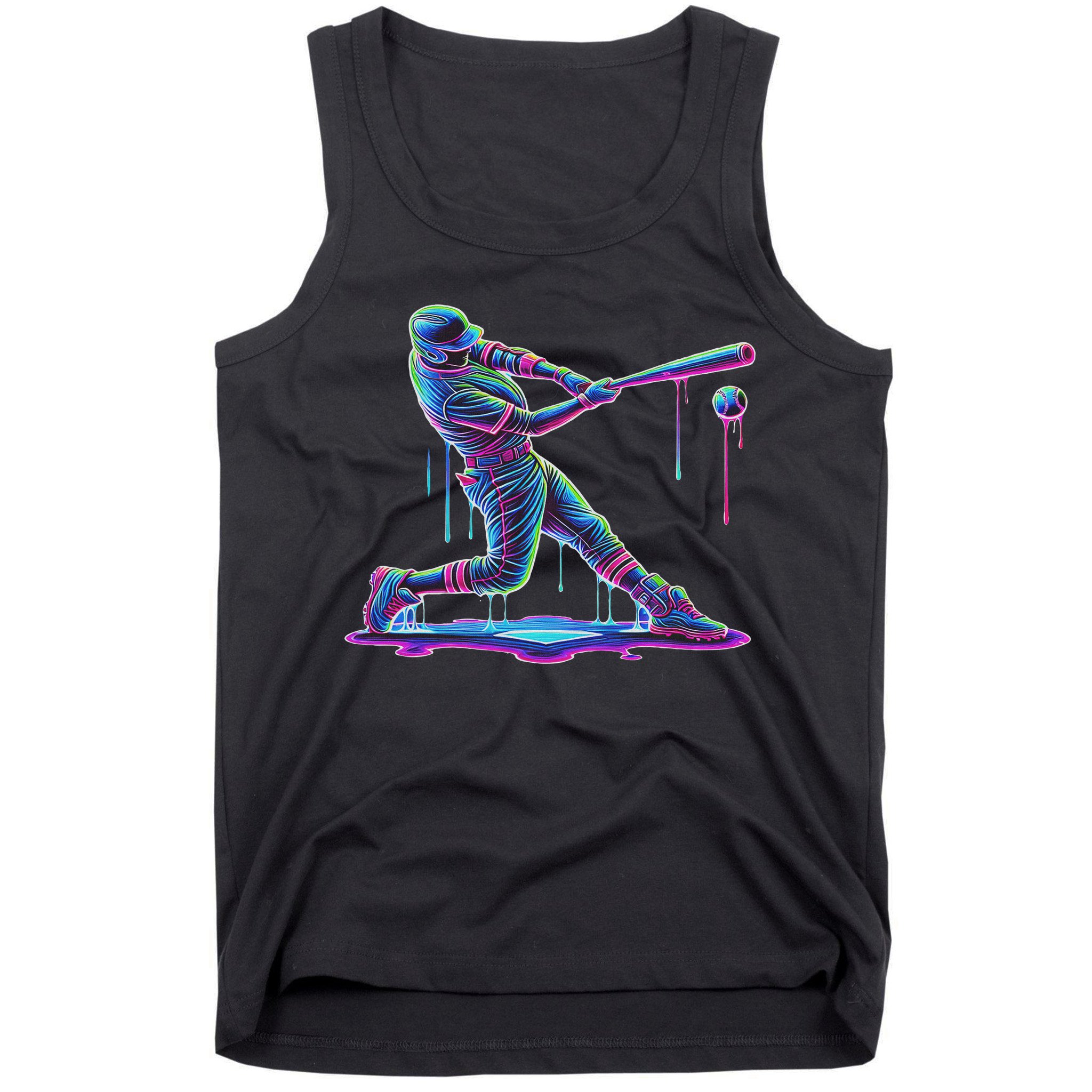 Ice Cream Drip Baseball Bat Baseball Player Tank Top