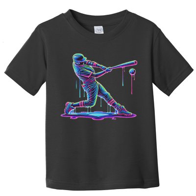 Ice Cream Drip Baseball Bat Baseball Player Toddler T-Shirt