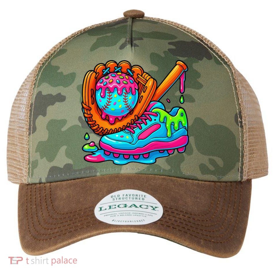 Ice Cream Drip Baseball Stuff Baseball Dripping For Legacy Tie Dye Trucker Hat