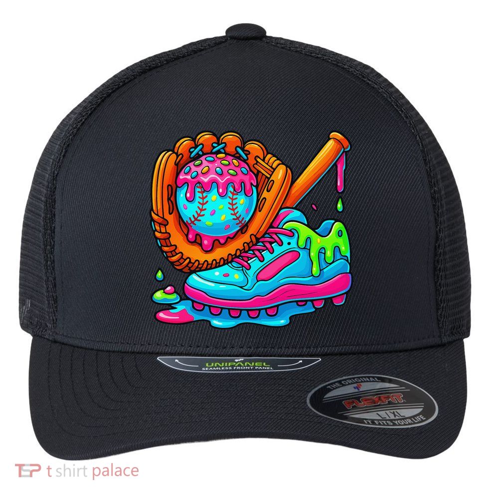 Ice Cream Drip Baseball Stuff Baseball Dripping For Flexfit Unipanel Trucker Cap