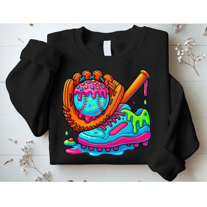 Ice Cream Drip Baseball Stuff Baseball Dripping For Sweatshirt