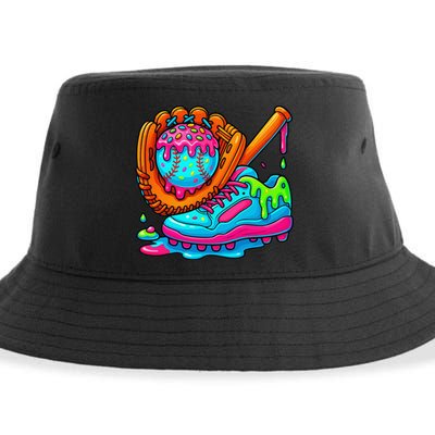 Ice Cream Drip Baseball Stuff Baseball Dripping For Sustainable Bucket Hat