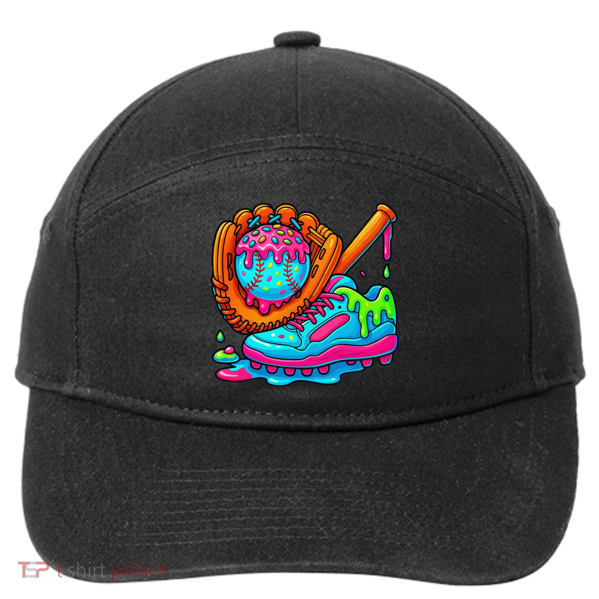 Ice Cream Drip Baseball Stuff Baseball Dripping For 7-Panel Snapback Hat