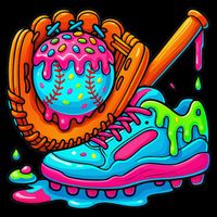 Ice Cream Drip Baseball Stuff Baseball Dripping For 16 in Basic Backpack