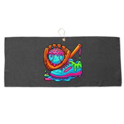 Ice Cream Drip Baseball Stuff Baseball Dripping For Large Microfiber Waffle Golf Towel
