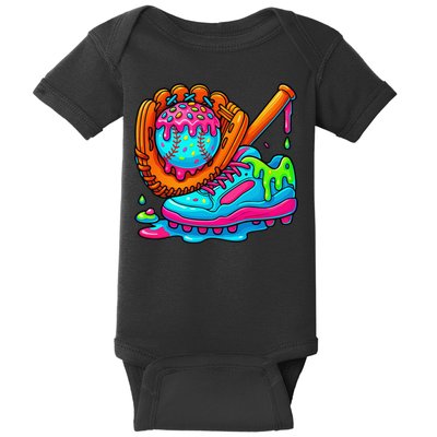 Ice Cream Drip Baseball Stuff Baseball Dripping For Baby Bodysuit