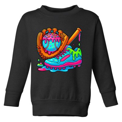 Ice Cream Drip Baseball Stuff Baseball Dripping For Toddler Sweatshirt