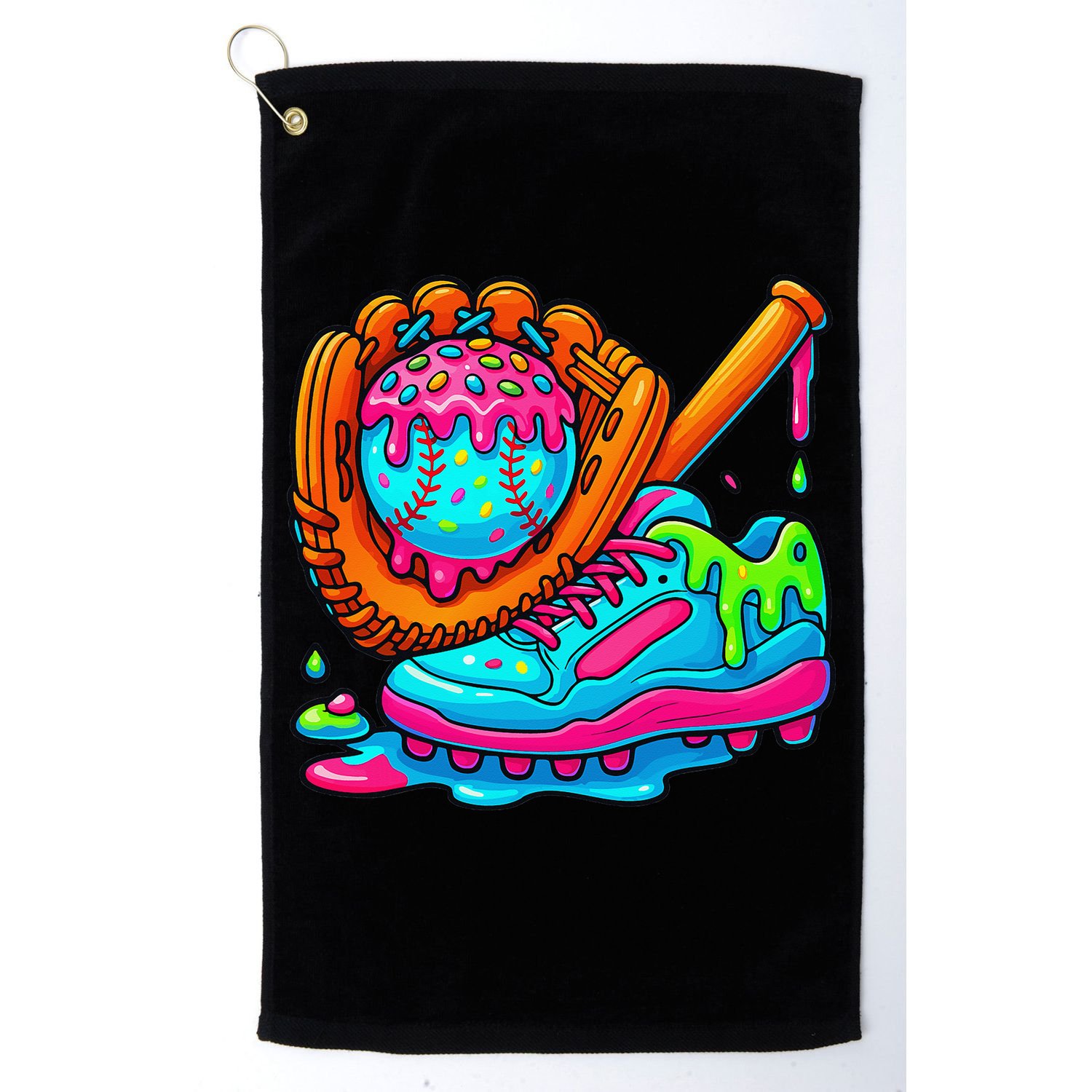Ice Cream Drip Baseball Stuff Baseball Dripping For Golf Towel
