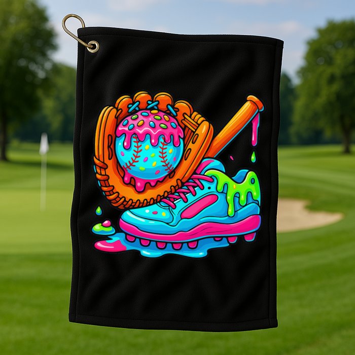 Ice Cream Drip Baseball Stuff Baseball Dripping For Golf Towel