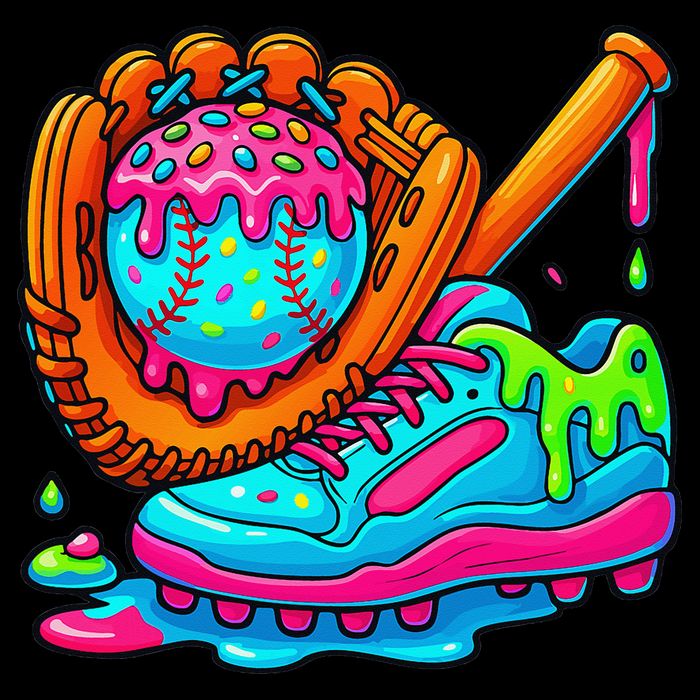 Ice Cream Drip Baseball Stuff Baseball Dripping For Visor