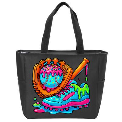 Ice Cream Drip Baseball Stuff Baseball Dripping For Zip Tote Bag
