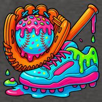 Ice Cream Drip Baseball Stuff Baseball Dripping For Vector Backpack