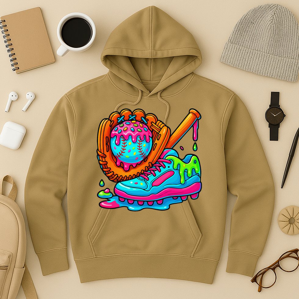 Ice Cream Drip Baseball Stuff Baseball Dripping For Hoodie