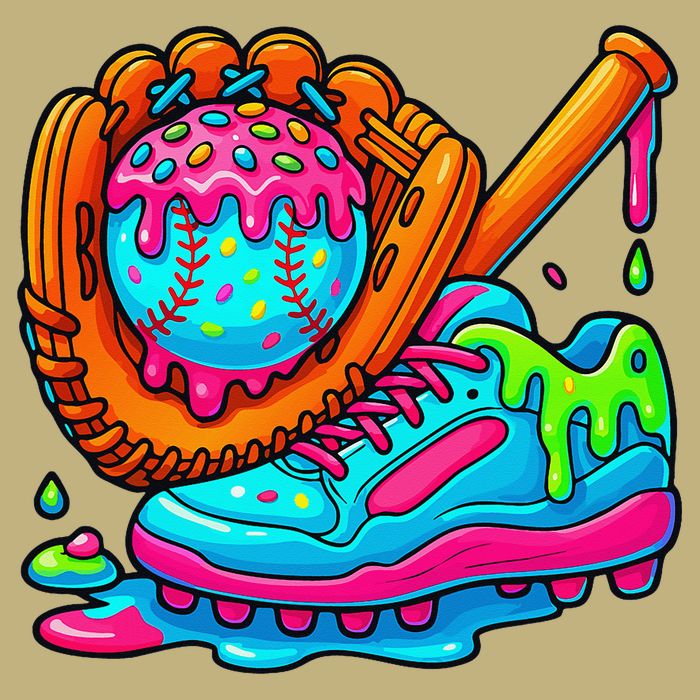 Ice Cream Drip Baseball Stuff Baseball Dripping For Hoodie