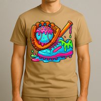 Ice Cream Drip Baseball Stuff Baseball Dripping For T-Shirt