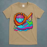 Ice Cream Drip Baseball Stuff Baseball Dripping For T-Shirt