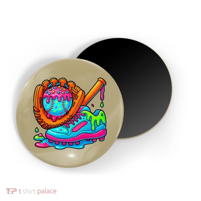 Ice Cream Drip Baseball Stuff Baseball Dripping For Magnet