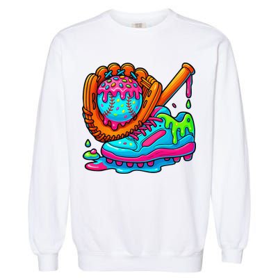 Ice Cream Drip Baseball Stuff Baseball Dripping For Garment-Dyed Sweatshirt