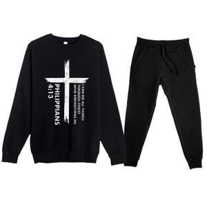 I Can Do All Things Through Christ Premium Crewneck Sweatsuit Set