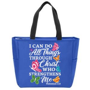 I Can Do All Things Through Christ Who Strengthens Me Bible Great Gift Zip Tote Bag