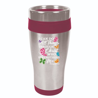 I Can Do All Things Through Christ Who Strengthens Me Bible Great Gift 16oz Travel Tumbler