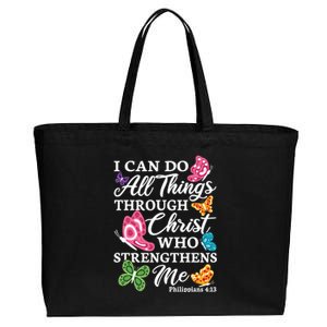 I Can Do All Things Through Christ Who Strengthens Me Bible Great Gift Cotton Canvas Jumbo Tote