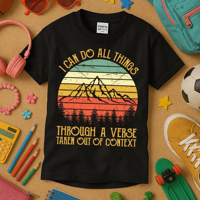 I Can Do All Things Through A Verse Taken Out Of Context Kids T-Shirt
